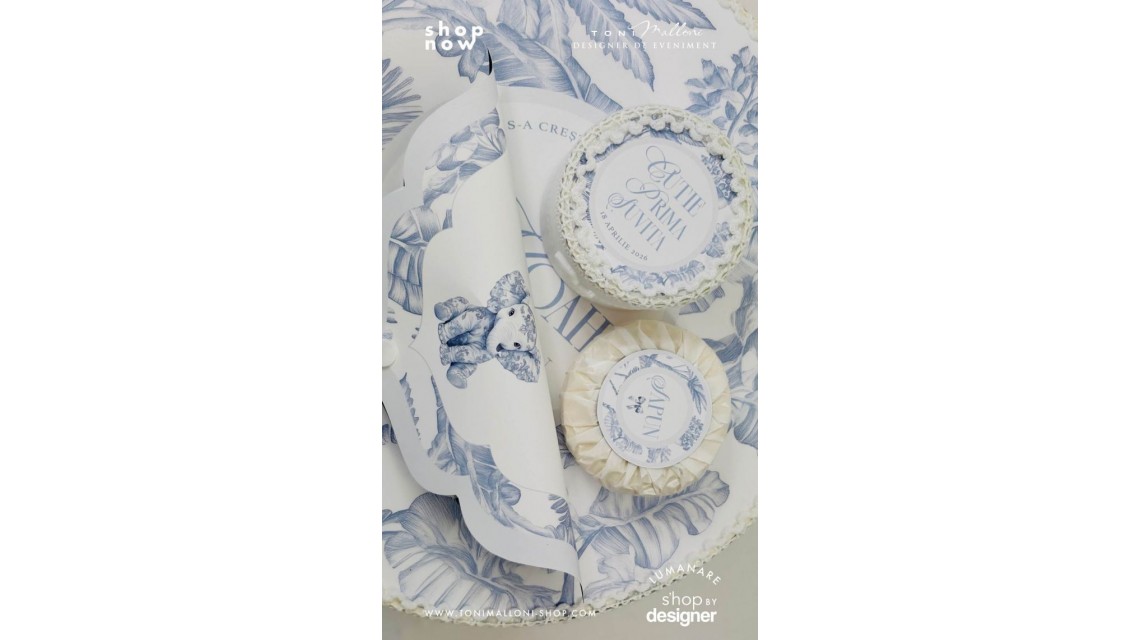 Trusou botez Safari Bleu personalizat băiat – tematică jungle elegantă 8